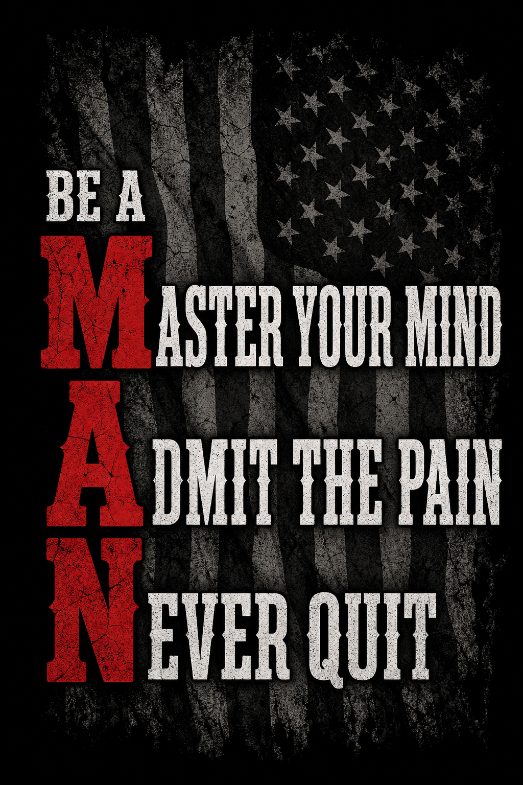Men's mental health graphic tee — Be a M.A.N. Tee, The Quiet War